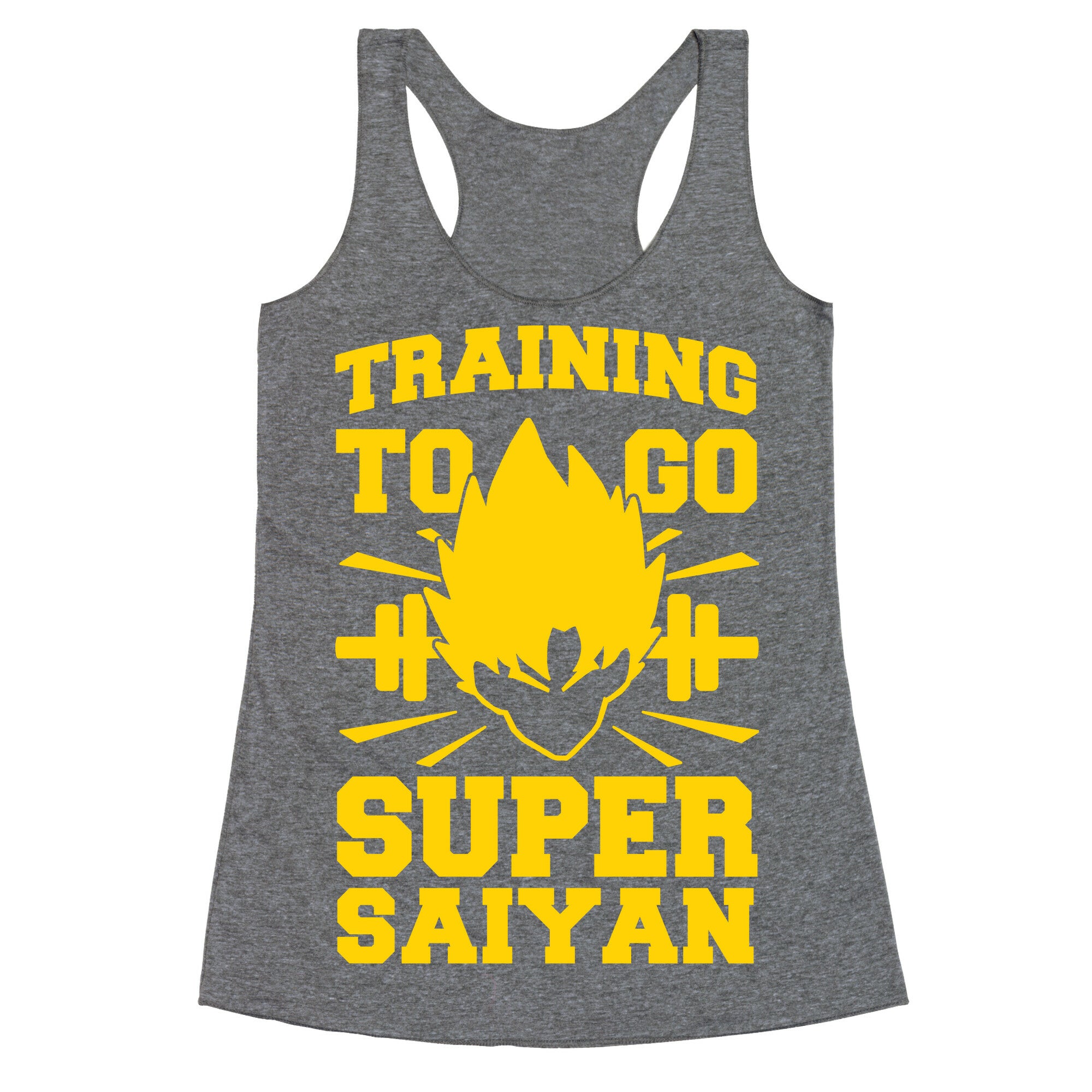 Training to Go Super Saiyan Racerback Tank